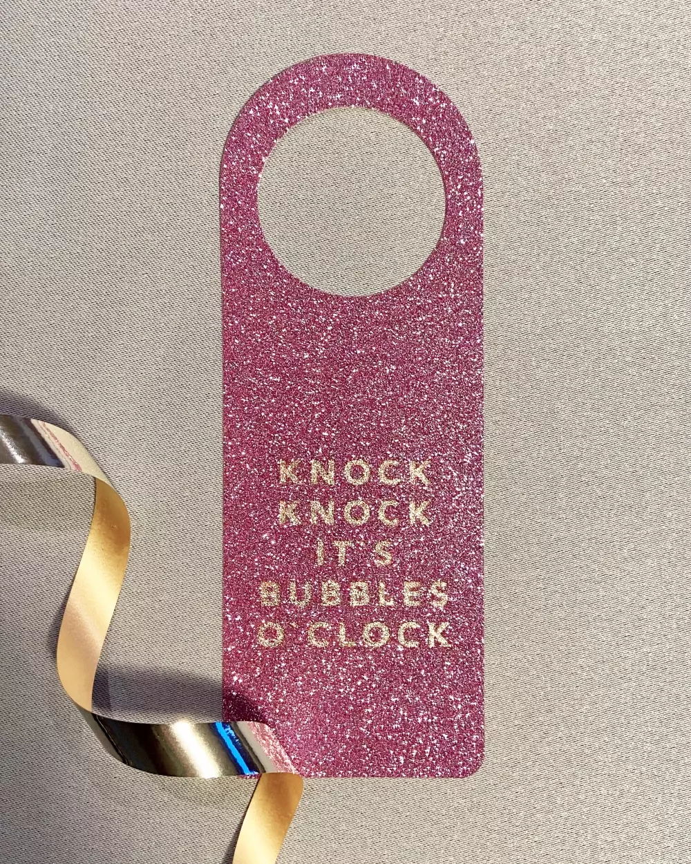 Flaskekort Knock Knock Glitter, 7073072005863, BC8, Party, Kort, NORWAY DESIGNstudio, FLASKEKORT- KNOCK KNOCK..