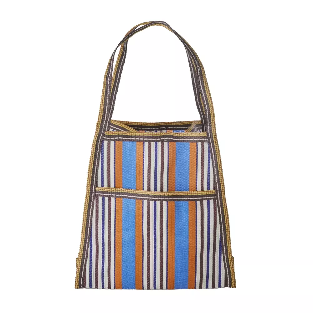 Resirkulert Skulderveske, 5708315251555, BGPLA-SHOB, Accessories, Vesker, Rice, Recycled Shoulder Bag with Stripes