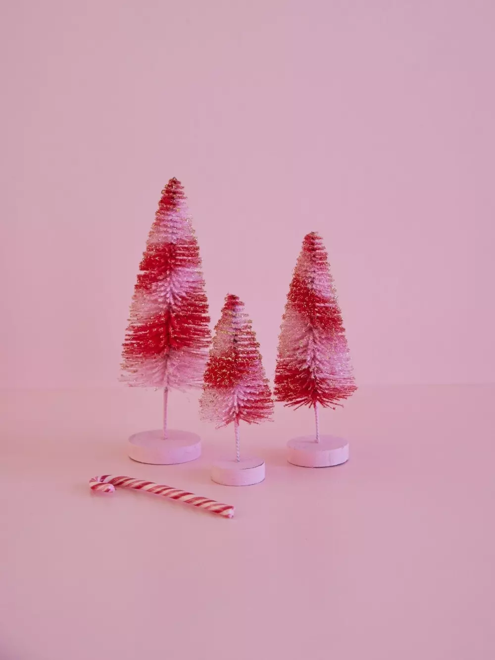 Juletre Rosa 3pk, *5708315247701*, BOTRE-XMASI, Interiør, Diverse Interiør, Rice, Bottle Brush Christmas Tree - Set of 3 in Pink