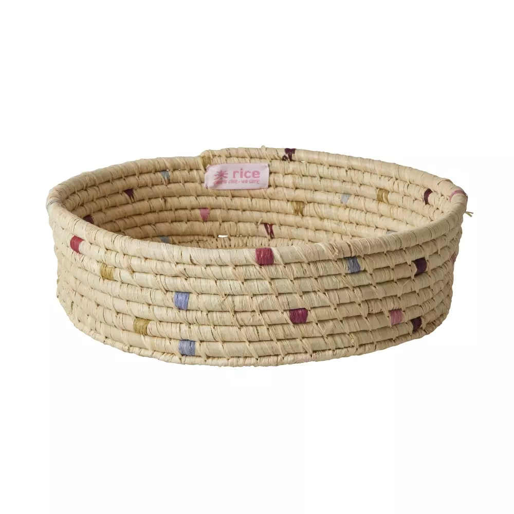 Raffia Kurv Small, 5708315247442, BSBRE-CEPDOTS, Kjøkken, Fat og Servering, Rice, Raffia Basket with AW23 Dots Small