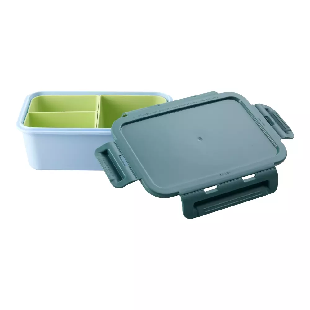 Matboks Med 3 Rom Soft Blue, 5708315258509, BXLUN-PH4B, Kjøkken, Matbokser, Rice, Lunchbox with 3 Inserts in Green and Soft Blue