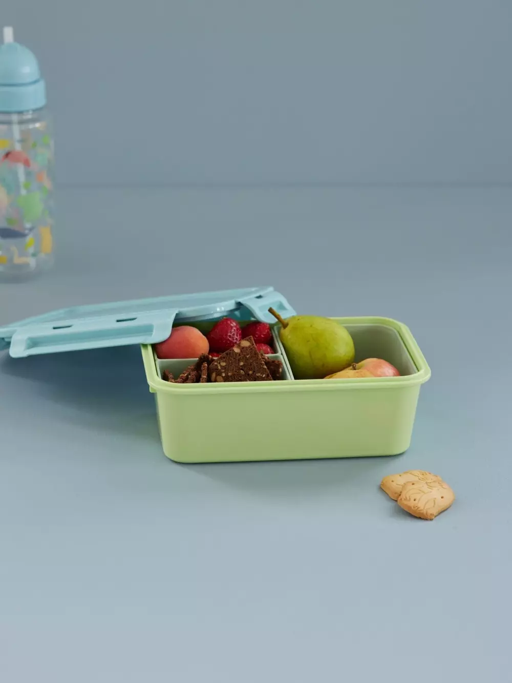 Matboks Med 3 Rom Grønn/Blå, 5708315251746, BXLUN-SGB, Kjøkken, Matbokser, Rice, Lunchbox with 3 Inserts in Color Soft Green and Blue