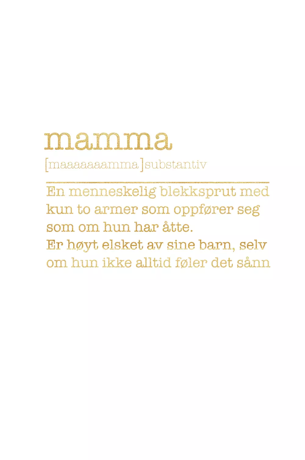 Kort Mamma Definisjon, 7073072005788, C34, Party, Kort, NORWAY DESIGNstudio, MAMMA