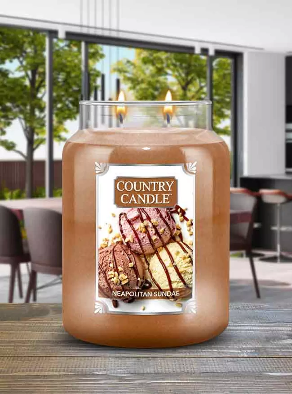 Country Candle Duftlys Large Sundae, 846853075969, CC-0089-000966, Interiør, Duft, Country Candle, House of Månsson, Doftljus Country Candle Stor-Neapolitan Sundae