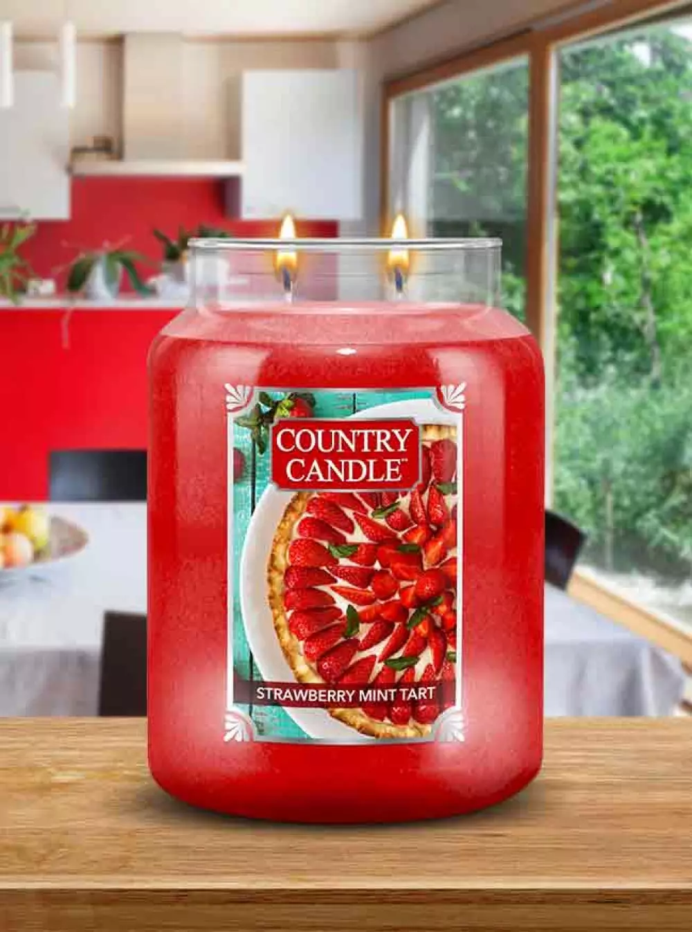 Country Candle Duftlys Large Strawberry Mint, 846853076195, CC-0089-000989, Interiør, Duft, Country Candle, House of Månsson, Doftljus Country Candle Stor-Strawberry Mint Tart