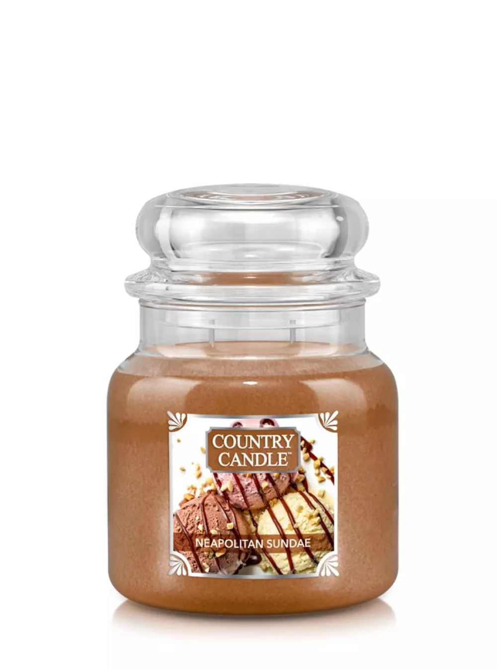 Country Candle Duftlys Medium Sundae, 846853074924, CC-0090-000966, Interiør, Duft, Country Candle, House of Månsson, Doftljus Country Candle Mellan-Neapolitan Sundae