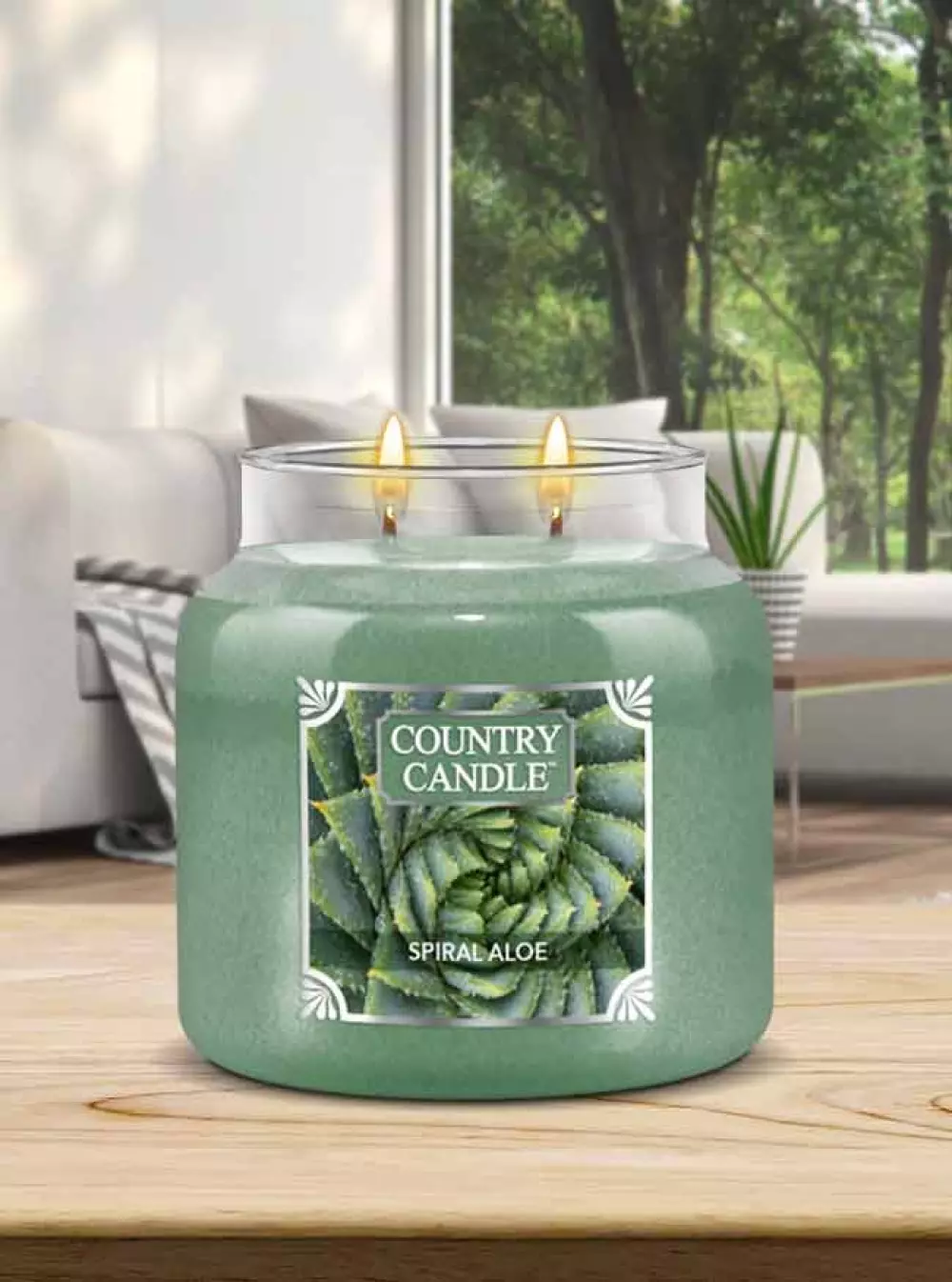 Country Candle Duftlys Medium Aloe, 846853075112, CC-0090-000985, Interiør, Duft, Country Candle, House of Månsson, Doftljus Country Candle Mellan-Spiral Aloe