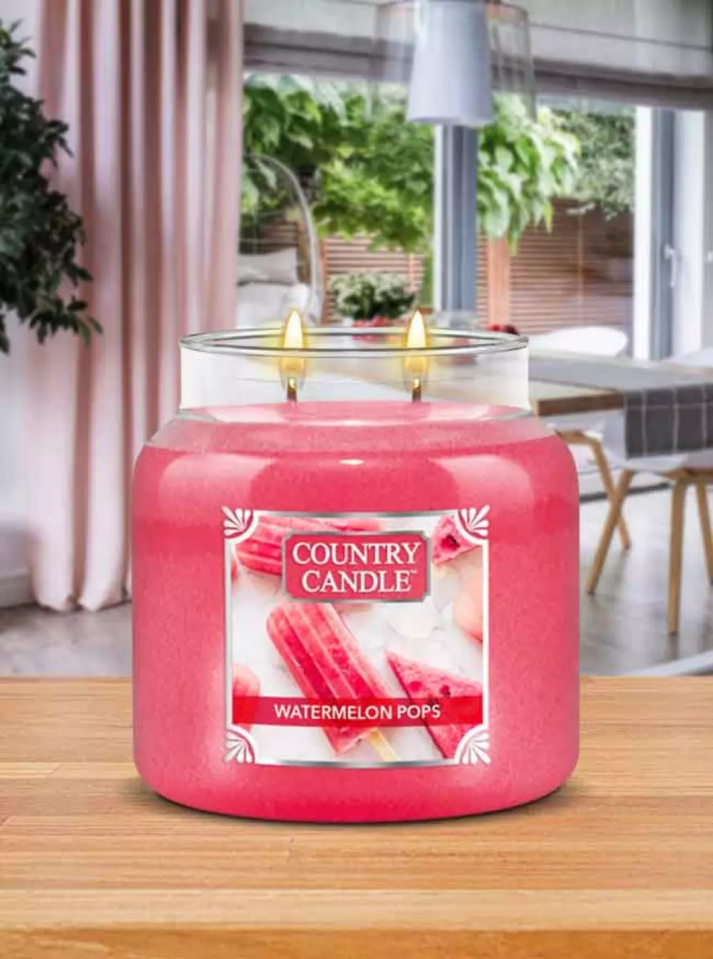 Country Candle Duftlys Medium Watermelon, 846853075310, CC-0090-001005, Interiør, Duft, Country Candle, House of Månsson, Doftljus Country Candle Mellan-Watermelon Pops