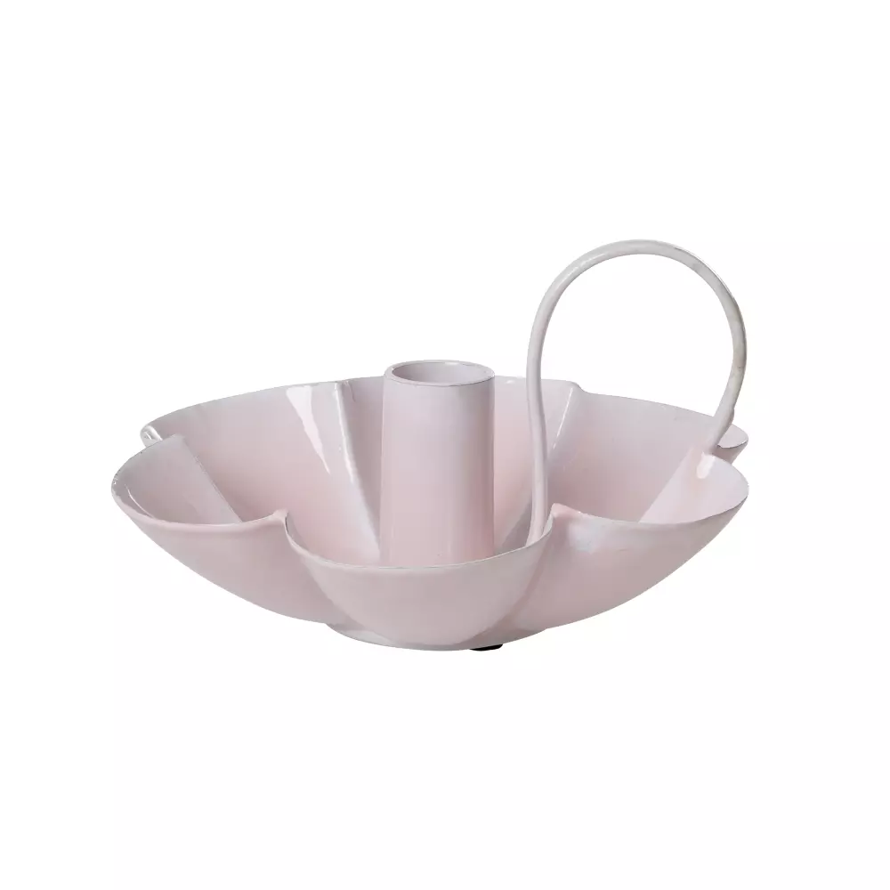 Lysestake Blomst Rosa, 5708315252132, CDHOL-FLOI, Interiør, Lysestaker, Rice, Metal Flower Shape Candle Holder in Soft Pink