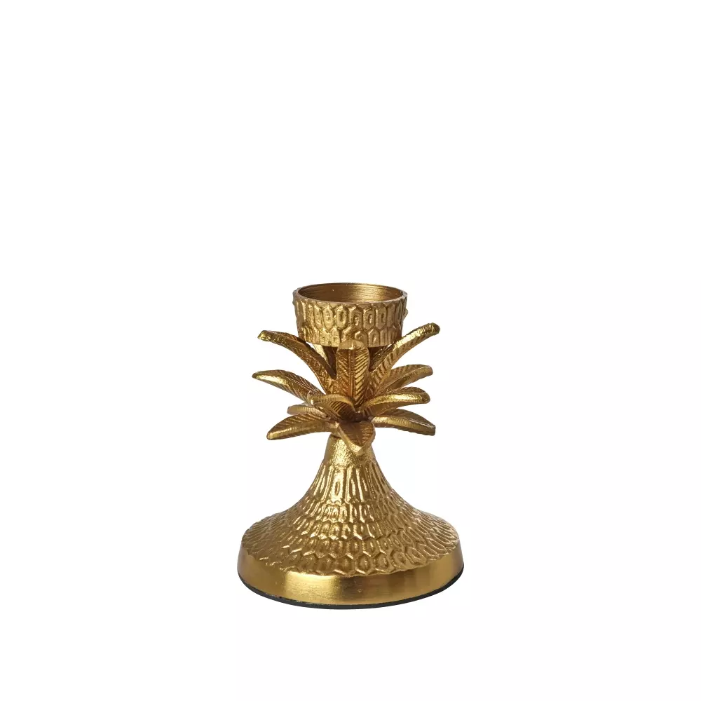 Lysestake Gullpalme H16, 5708315244915, CDHOL-PALM, Interiør, Lysestaker, Rice, Golden Palm Tree Shaped Metal Candle Holder