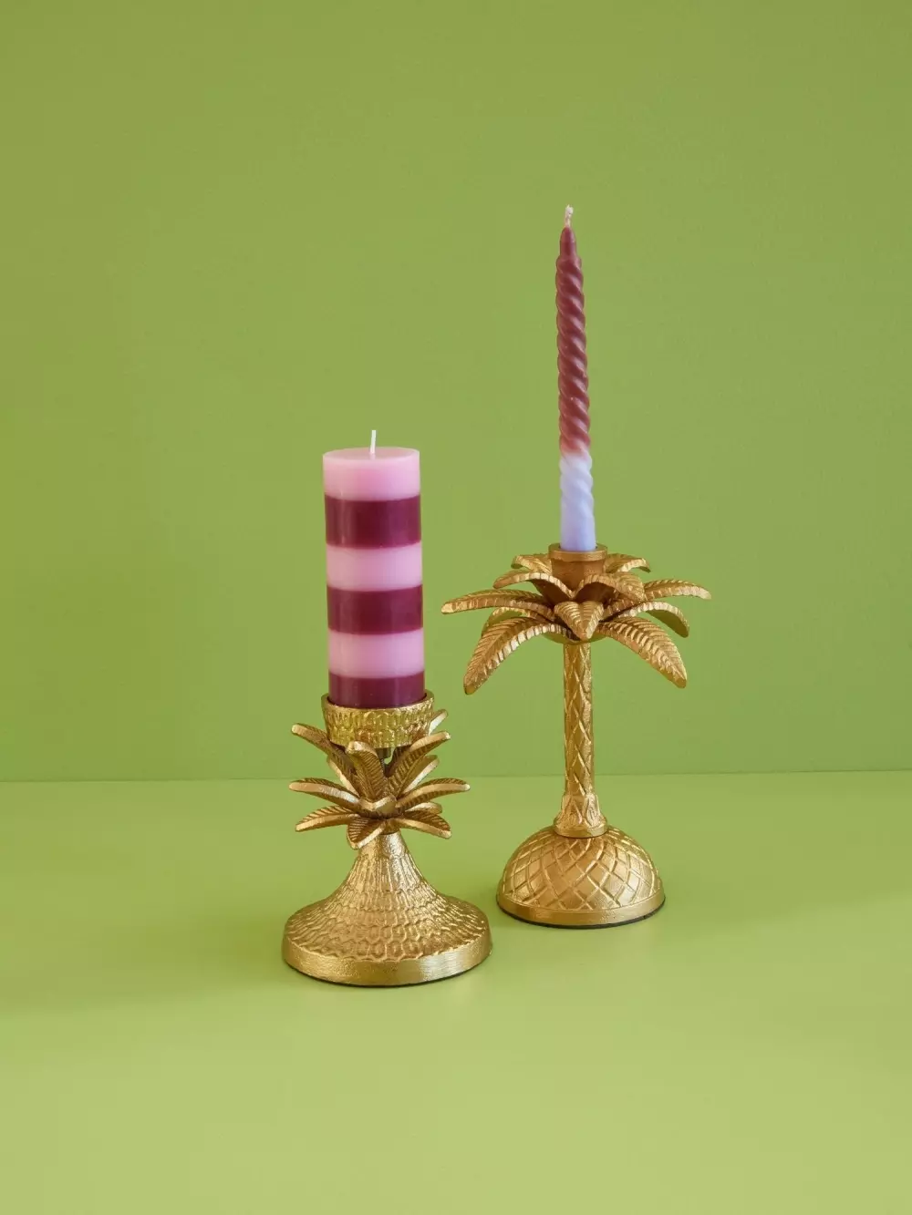 Lysestake Gullpalme H16, 5708315244915, CDHOL-PALM, Interiør, Lysestaker, Rice, Golden Palm Tree Shaped Metal Candle Holder