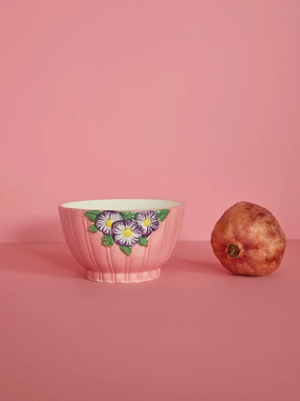 Keramikkbolle Med Blomstermotiv 600ml Rosa, 5708315206296, CEBWL-EMI, Kjøkken, Skåler og Ildfaste Former, Rice, Ceramic Bowl with Embossed Flower Design - Pink - 600 ml