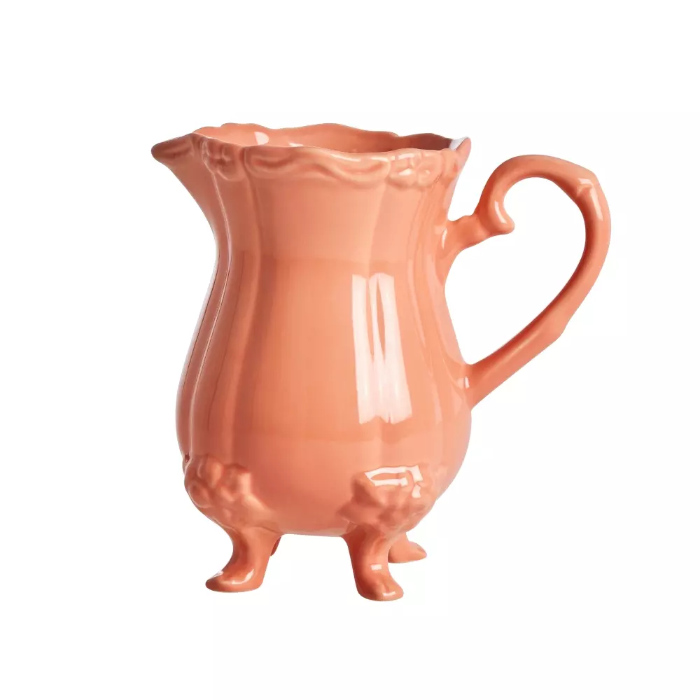 Keramisk Mugge Korall 1.7L, 5708315260441, CEJUG-FEMCO, Kjøkken, Mugger og Karafler, Rice, Ceramic Jug with Feet in Coral - 1,7 L. - Large