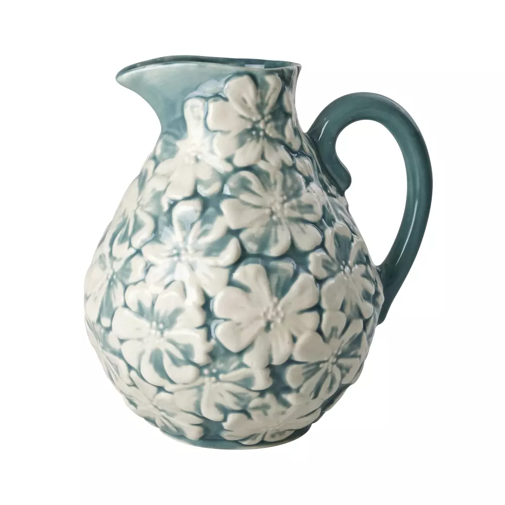 Keramisk Blomstermugge Grønn 4,5L, 5708315258417, CEJUG-FLOWG, Kjøkken, Mugger og Karafler, Rice, Ceramic Flower Jug in Green - 4,5 L.