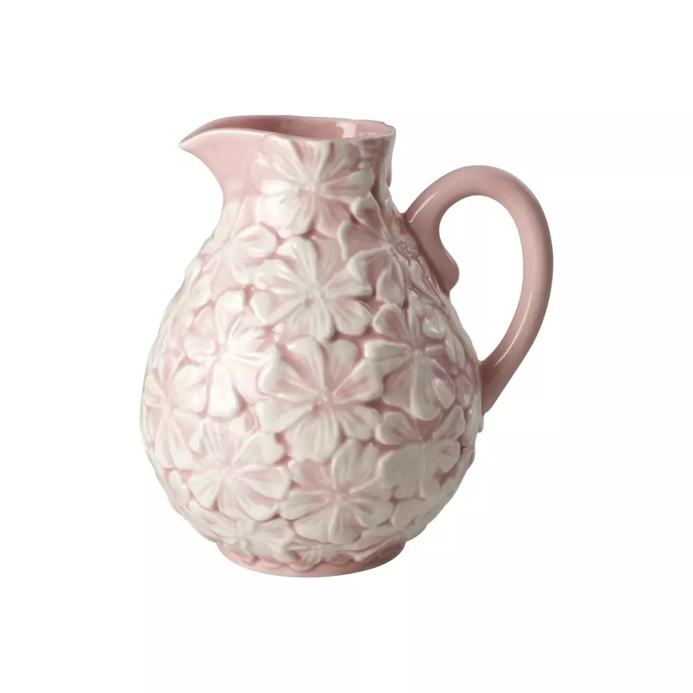 Keramisk Blomstermugge Rosa 2,4L, 5708315258400, CEJUG-MFLOWI, Kjøkken, Mugger og Karafler, Rice, Ceramic Flower Jug in Perfect Pink - 2,4 L.