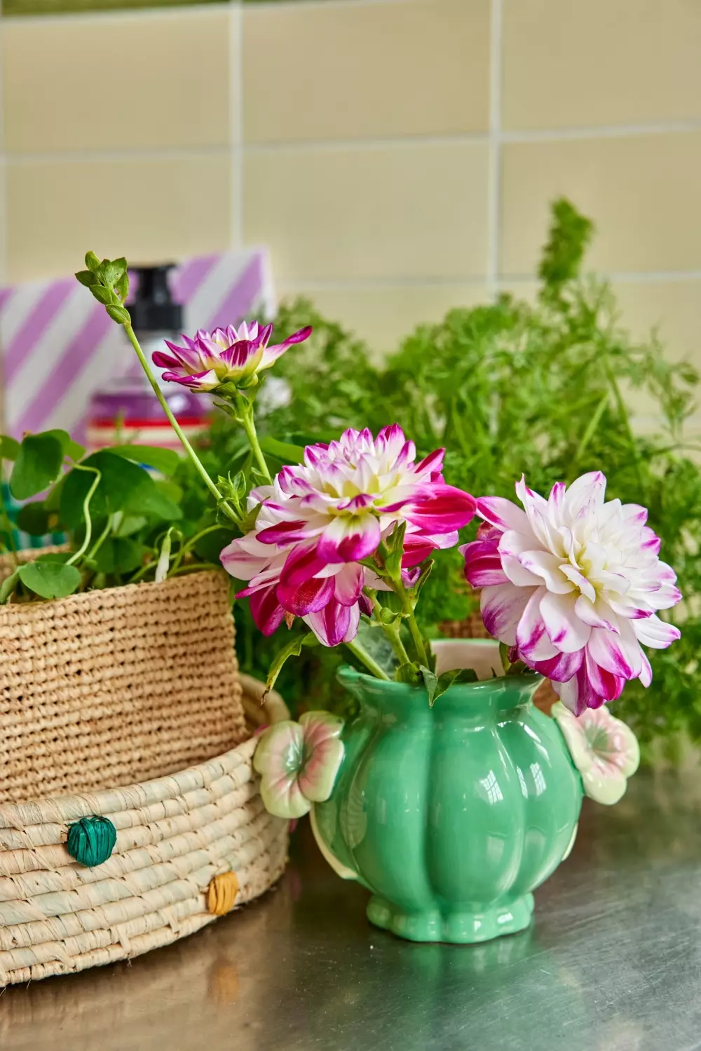 Keramikkvase Grønn, 5708315251005, CEVAS-CLOVER, Interiør, Vaser, Rice, Ceramic Vase with Clover - Green