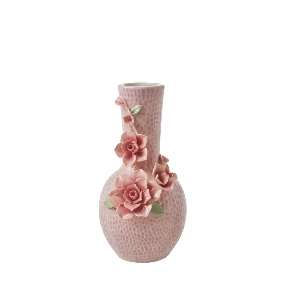 Keramikkvase Blomster Rosa, 5708315248197, CEVAS-FLOWI, Interiør, Vaser, Rice, Ceramic Small Vase with Flower Sculpture - Pink