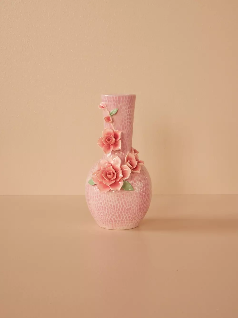 Keramikkvase Blomster Rosa, 5708315248197, CEVAS-FLOWI, Interiør, Vaser, Rice, Ceramic Small Vase with Flower Sculpture - Pink