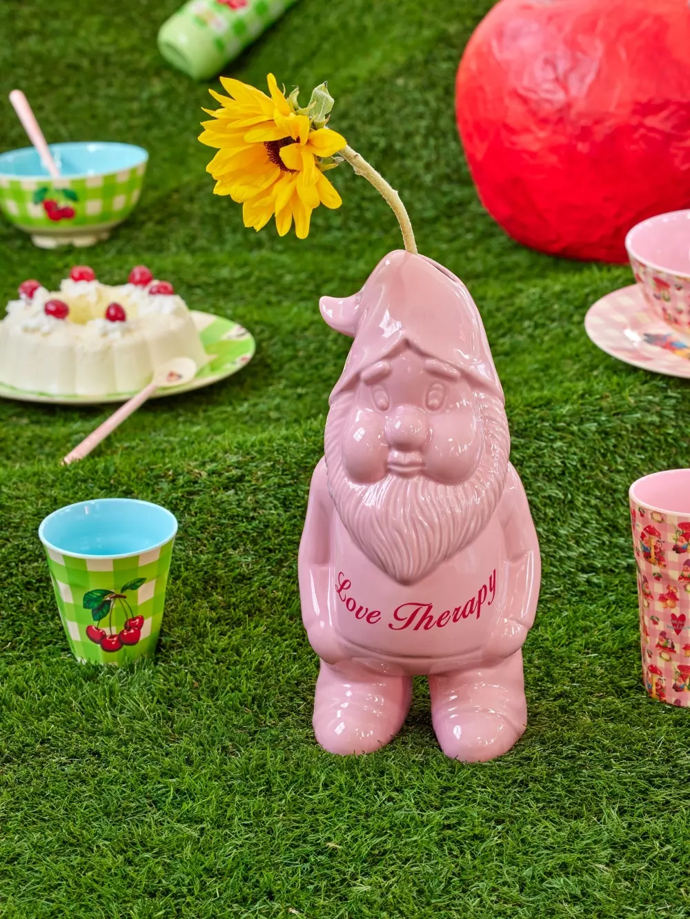 Love Therapy Vase Gnome Rosa, 5708315255218, CEVAS-LTGNSI, Interiør, Vaser, Rice, Ceramic Love Therapy Gnome in Soft Pink - Large