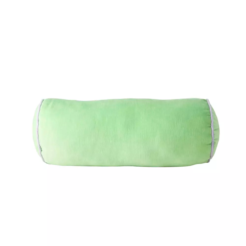 Velur Rullepute Grønn Lavende L60, 5708315218015, CSBOL-MNG, Tekstil, Puter og Putetrekk, Rice, Velvet Bolster Pillow in Green with Lavender Piping - Medium