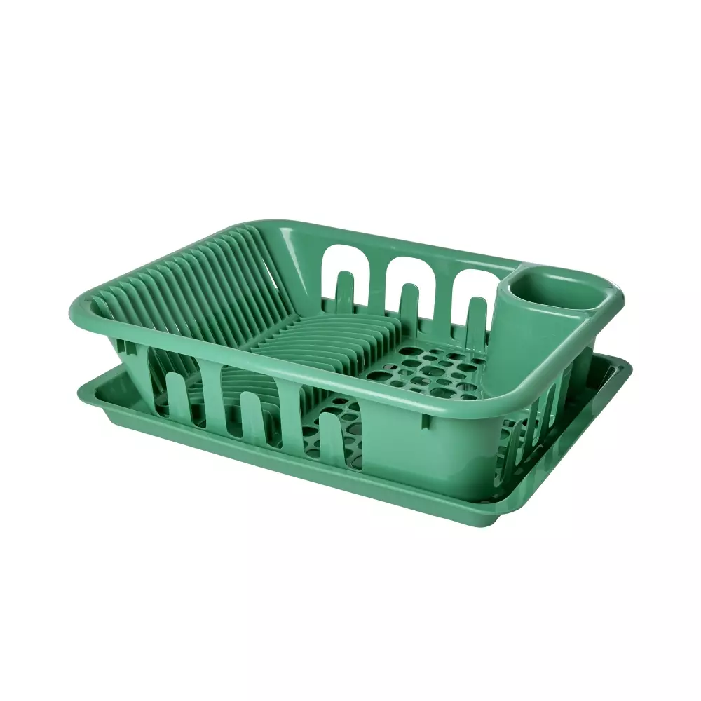 Oppvaskstativ Grønn, 5708315251333, DIHOL-G, Kjøkken, Renhold, Rice, Dish Drainer with Cutlery Holder in Green