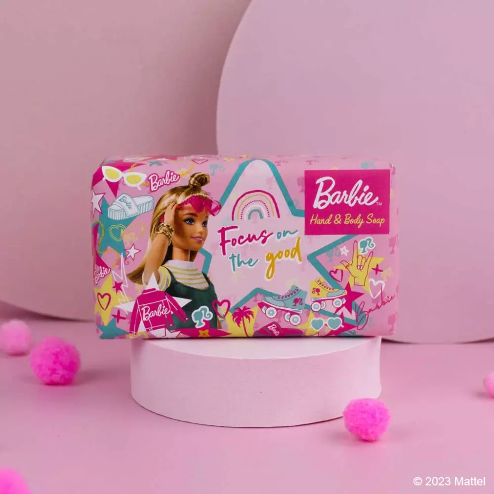 Barbie Soap - Focus On The Good, 840274008414, EXBS004, Baderom, Håndsåper, Barbie, Terrigeno, ESC 190g Barbie Soap FOCUS ON THE GOOD (Vanilla Peach)