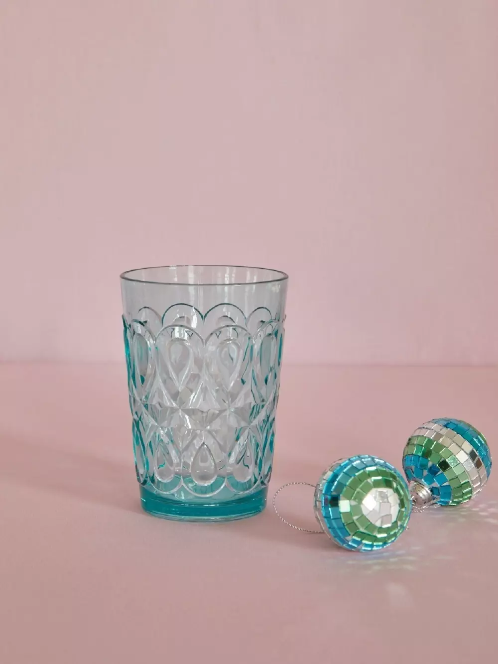 Glass Akryl Mint, 5708315103991, HSGLC-SWMI, Kjøkken, Glass, Rice, Acrylic Tumbler in Mint with Swirly Embossed Detail - 500 ml
