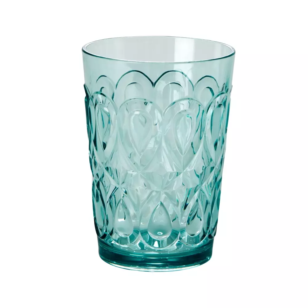 Glass Akryl Mint, 5708315103991, HSGLC-SWMI, Kjøkken, Glass, Rice, Acrylic Tumbler in Mint with Swirly Embossed Detail - 500 ml