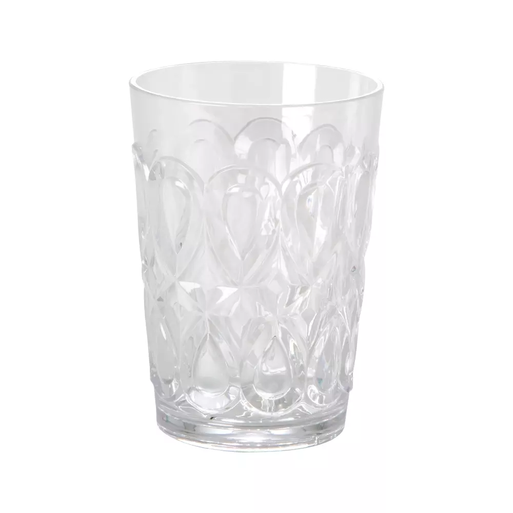 Glass Akryl Klar, 5708315104110, HSGLC-SWW, Kjøkken, Glass, Rice, Acrylic Tumbler in Clear with Swirly Embossed Detail - 500 ml