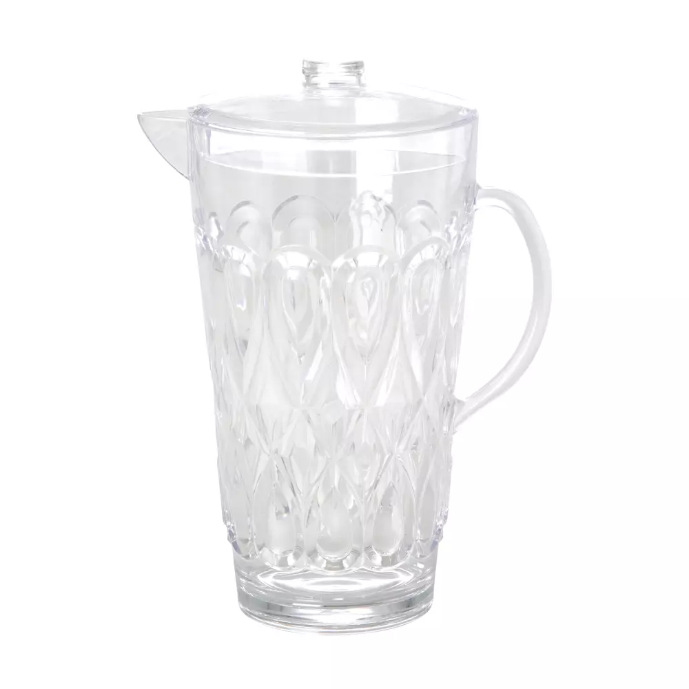 Mugge Akryl Klar, 5708315104127, HSJUG-SWW, Kjøkken, Mugger og Karafler, Rice, Acrylic Jug in Clear with Swirly Embossed Detail - Large - 2,5 L