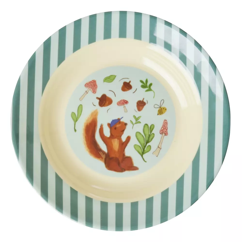 Melaminbolle Barn Blue Happy Forest, 5708315257236, KIBOW-HAFOB, Kjøkken, Barn, Rice, Melamine Kids Bowl with Blue Happy Forest Print - 250 ml