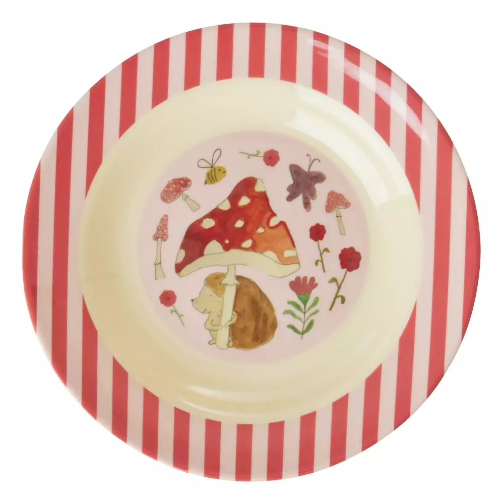 Melaminbolle Barn Pink Happy Forest, 5708315257274, KIBOW-HAFOI, Kjøkken, Barn, Rice, Melamine Kids Bowl with Pink Happy Forest Print - 250 ml