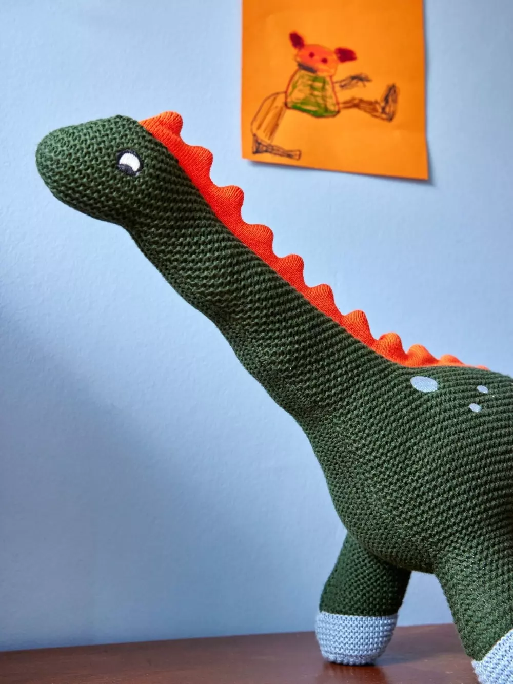 Strikket Kosedyr - Dinosaur, 5708315258660, KITOY-PTDIN, Interiør, Barn, Rice, Kids Knitted Plush Toy in Dinosaur Shape