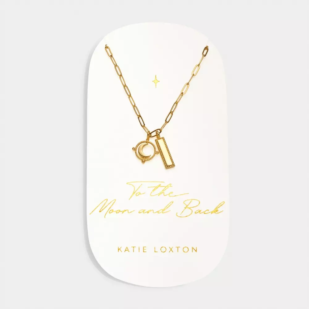 Carded Charm Smykke To The Moon & Back, 5056625431564, KLJ6212, Accessories, Smykker, KATIE LOXTON, NORWAY DESIGNstudio, CARDED CHARM NECKLACE | TO THE MOON & BACK