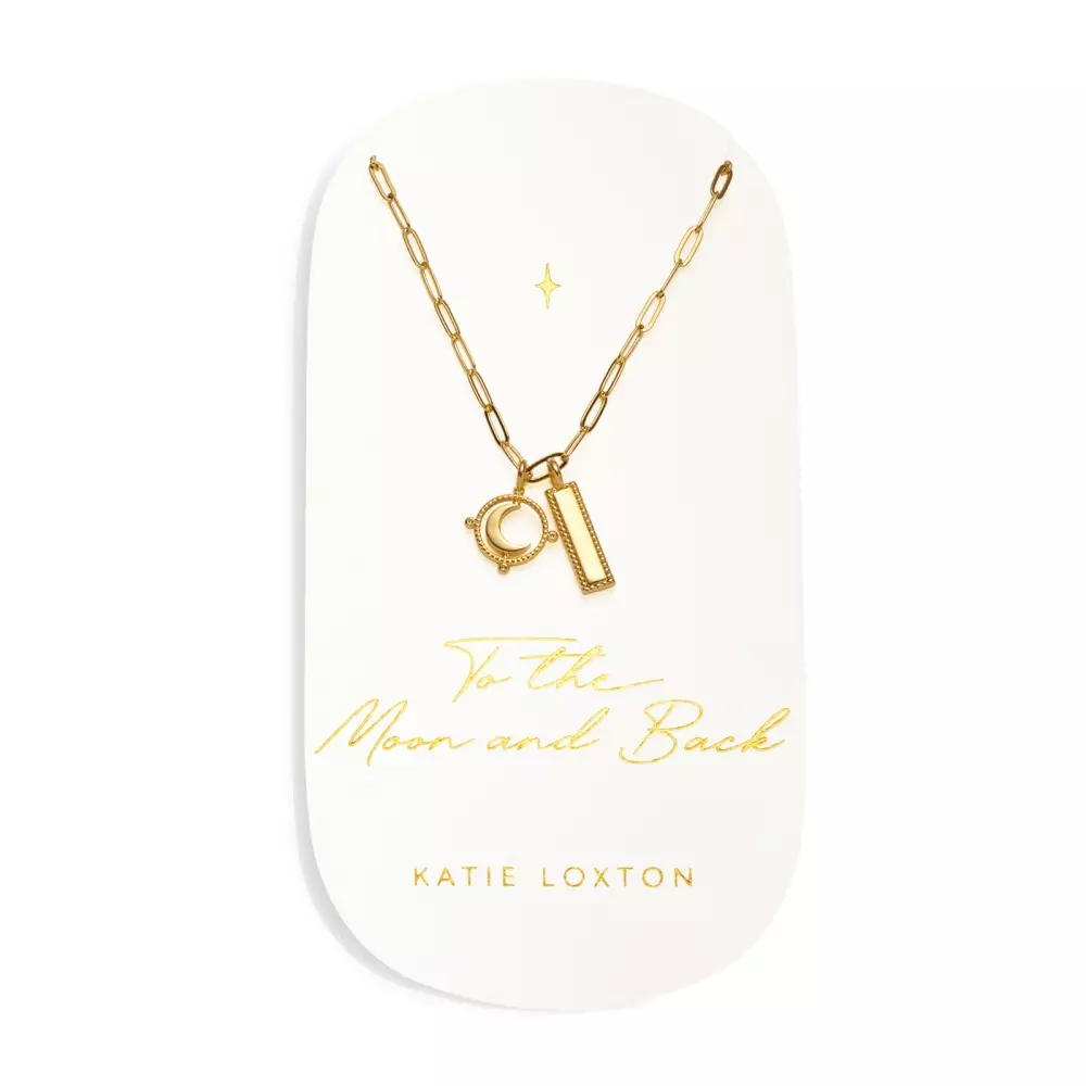 Carded Charm Smykke To The Moon & Back, 5056625431564, KLJ6212, Accessories, Smykker, KATIE LOXTON, NORWAY DESIGNstudio, CARDED CHARM NECKLACE | TO THE MOON & BACK