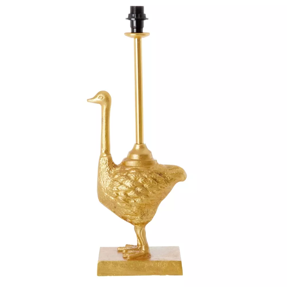 Struts Lampefot Gull, 5708315227659, LAMP-FLAGOL, Interiør, Lamper, Rice, Metal Table Lamp in Ostrich Shape - Gold