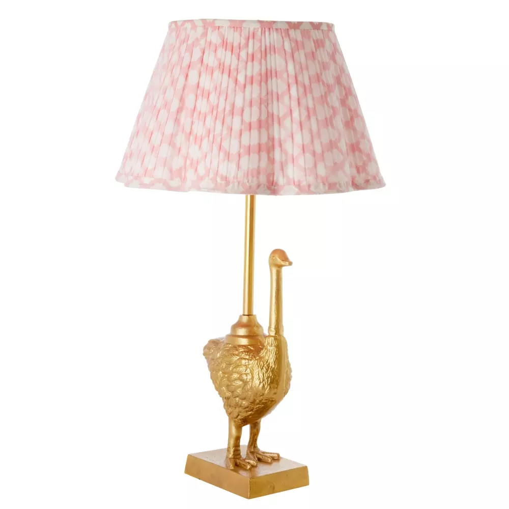 Struts Lampefot Gull, 5708315227659, LAMP-FLAGOL, Interiør, Lamper, Rice, Metal Table Lamp in Ostrich Shape - Gold