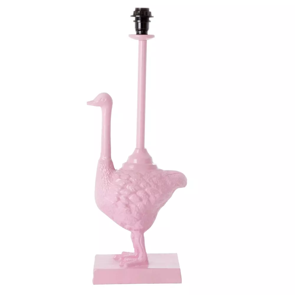 Struts Lampefot Rosa, 5708315227673, LAMP-FLAI, Interiør, Lamper, Rice, Metal Table Lamp in Ostrich Shape - Pink