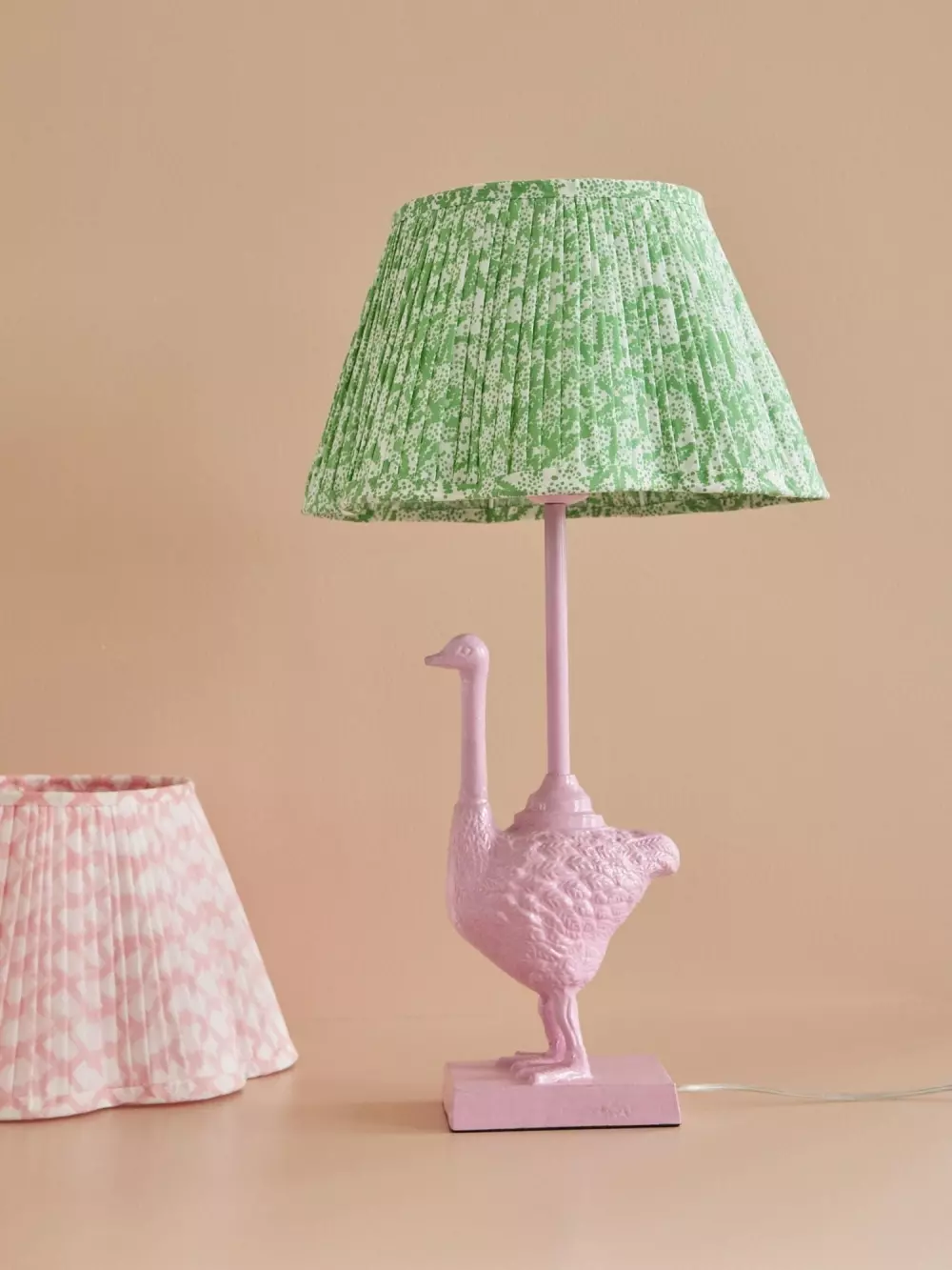 Struts Lampefot Rosa, 5708315227673, LAMP-FLAI, Interiør, Lamper, Rice, Metal Table Lamp in Ostrich Shape - Pink