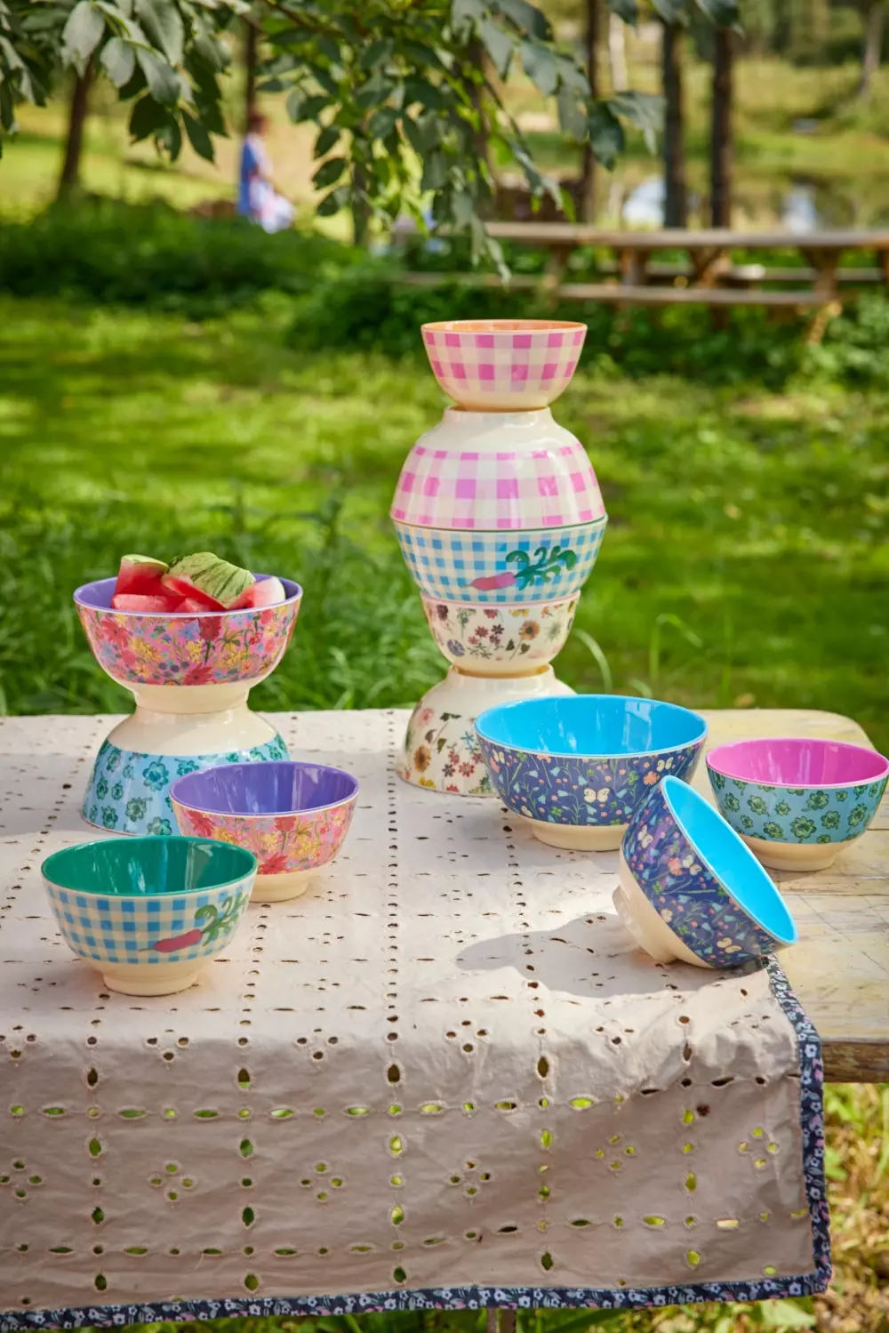 Melaminbolle Butterfly Field D15, 5708315249675, MELBW-BUFI, Kjøkken, Melamin- & Treservise, Rice, Melamine Bowl with Butterfly Field Print - Medium - 700 ml