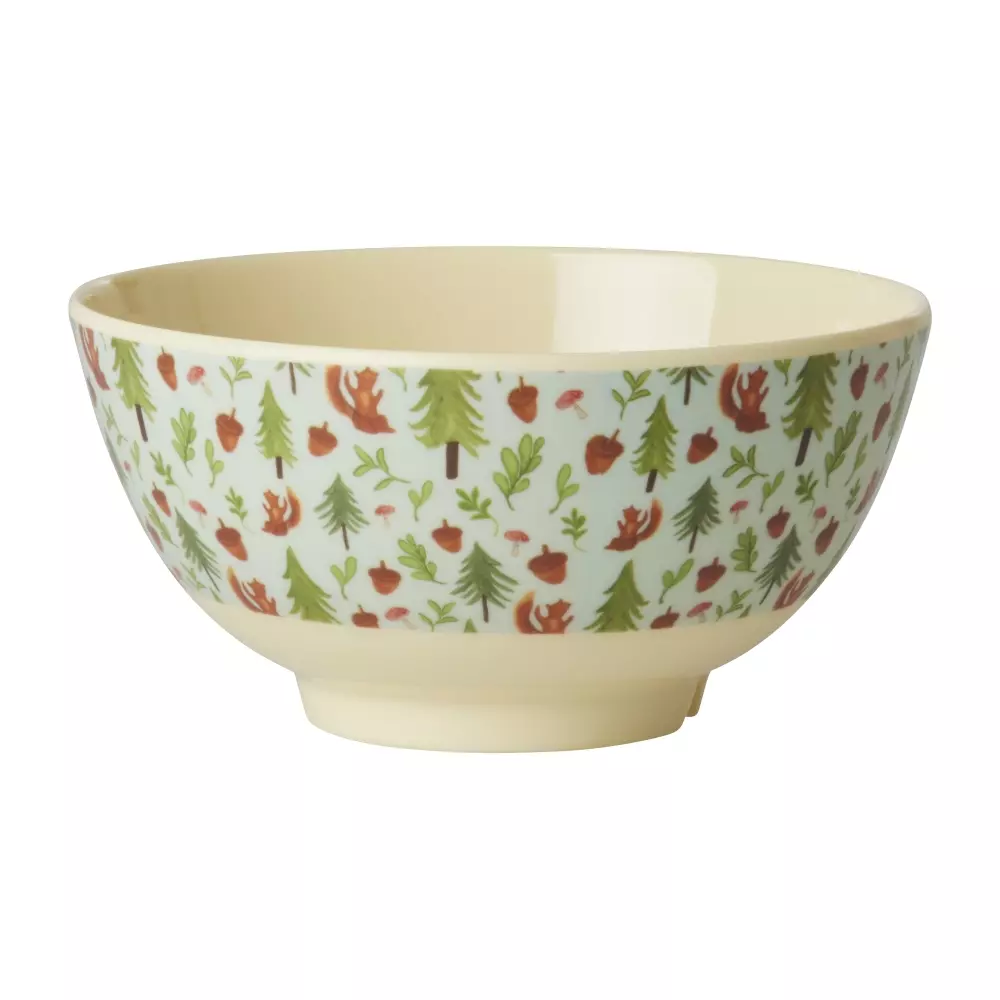 Melaminbolle Blue Happy Forest 700ml, 5708315257403, MELBW-HAFOB, Kjøkken, Melamin- & Treservise, Rice, Melamine Bowl with Blue Happy Forest Print - Medium - 700 ml