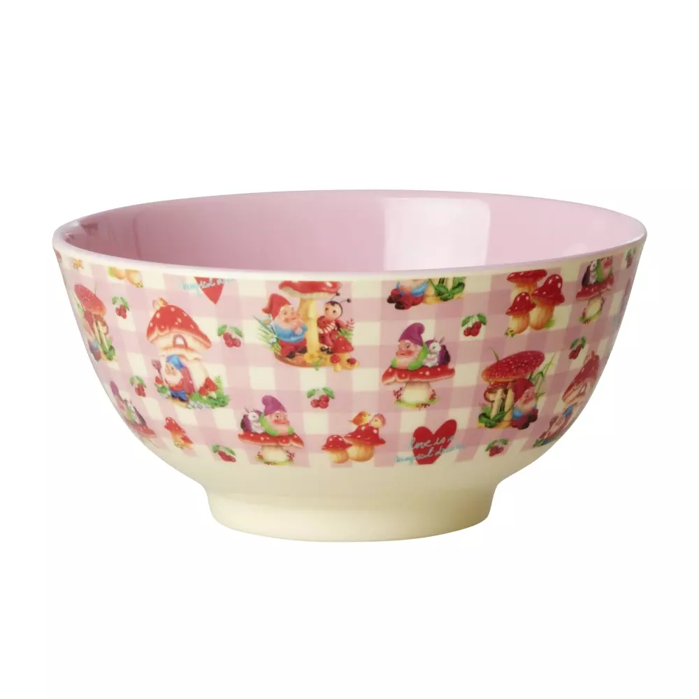 Melaminbolle Love Therapy Gnome D15, 5708315255027, MELBW-LTGN, Kjøkken, Melamin- & Treservise, Rice, Melamine Bowl with Love Therapy Gnome Print - Medium - 700 ml