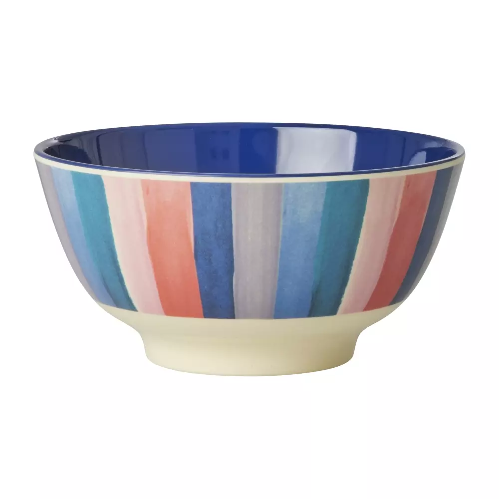 Melaminbolle N.Y Stripes 700ml, 5708315256376, MELBW-NY, Kjøkken, Melamin- & Treservise, Rice, Melamine Bowl with N.Y. Stripes Print - Medium - 700 ml