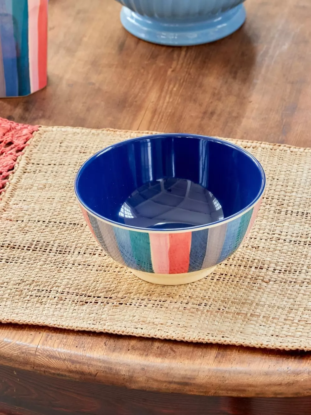 Melaminbolle N.Y Stripes 700ml, 5708315256376, MELBW-NY, Kjøkken, Melamin- & Treservise, Rice, Melamine Bowl with N.Y. Stripes Print - Medium - 700 ml