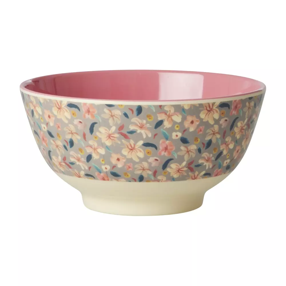 Melaminbolle Sandy Flower 700ml, 5708315256260, MELBW-SANDY, Kjøkken, Melamin- & Treservise, Rice, Melamine Bowl with Small Sandy Flower Print - Medium - 700 ml