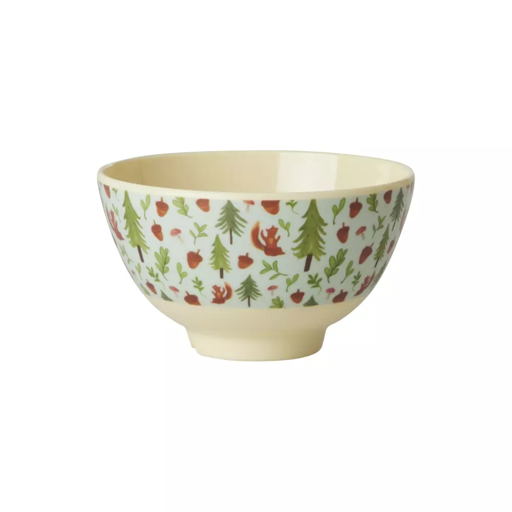 Melaminbolle Blue Happy Forest 300ml, 5708315257380, MELBW-SHAFOB, Kjøkken, Melamin- & Treservise, Rice, Melamine Bowl with Blue Happy Forest Print - Small - 300 ml