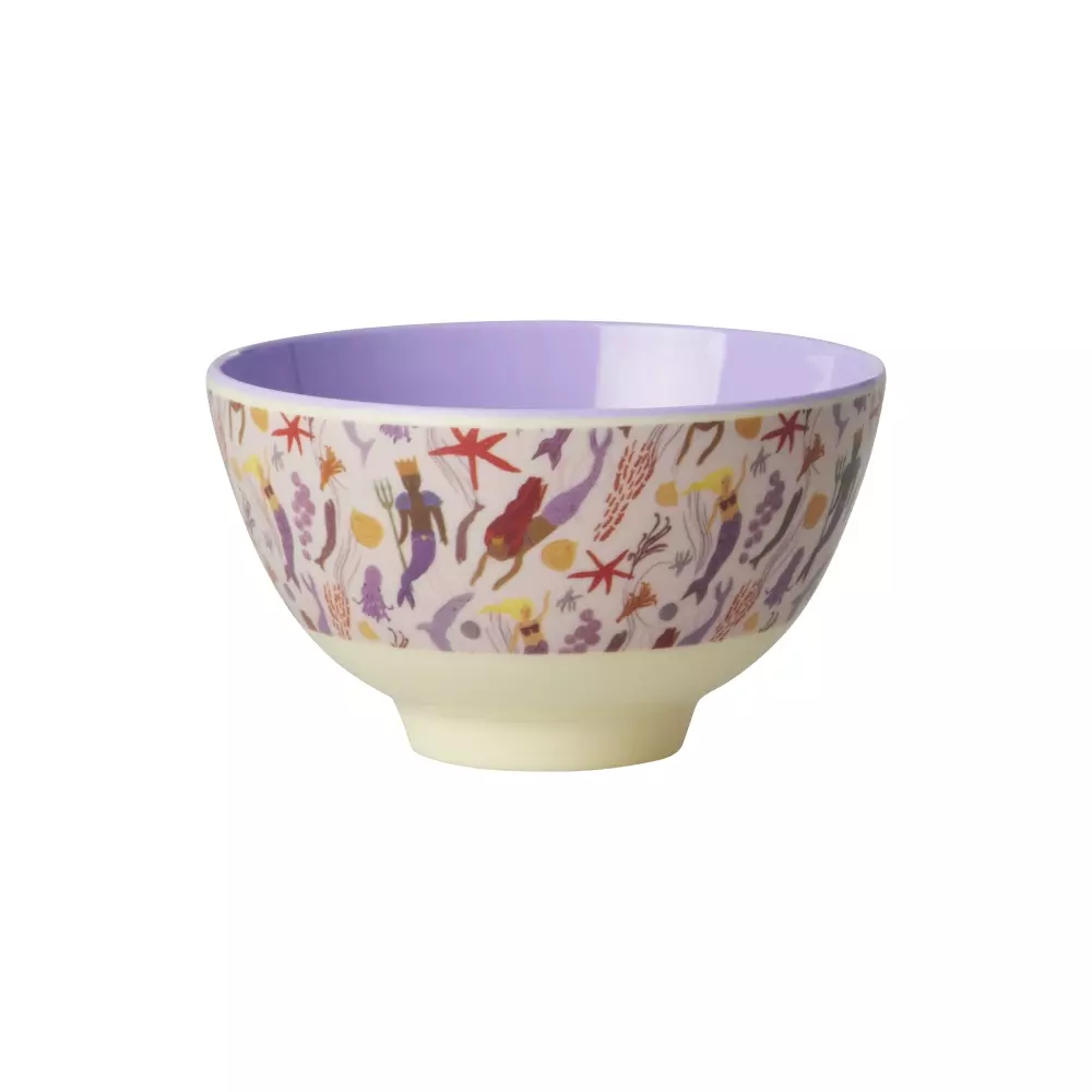 Melaminbolle Mermaid 300ml, 5708315257892, MELBW-SMER, Kjøkken, Melamin- & Treservise, Rice, Melamine Bowl with Mermaid Print - Small - 300 ml