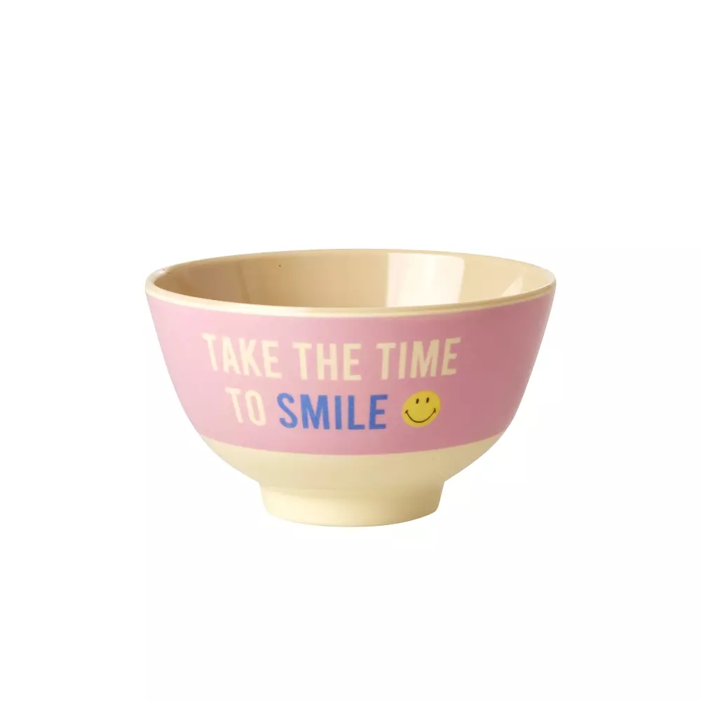 Melaminbolle Smiley, 5708315241266, MELBW-SSMIL, Kjøkken, Melamin- & Treservise, Rice, Small Melamine Bowl - Pink - Smiley
