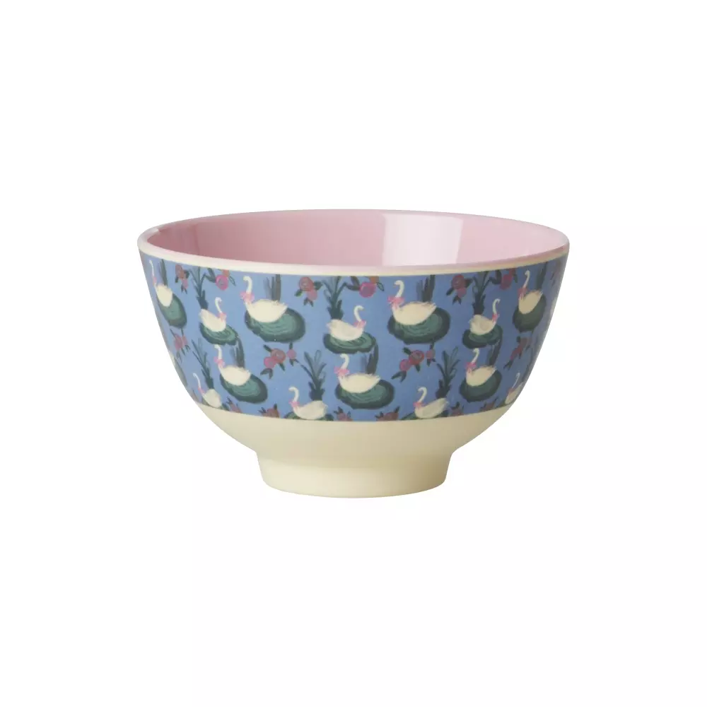 Melaminbolle Swan Lake 300ml, 5708315256420, MELBW-SSWLA, Kjøkken, Melamin- & Treservise, Rice, Melamine Bowl with Swan Lake Print - Small - 300 ml