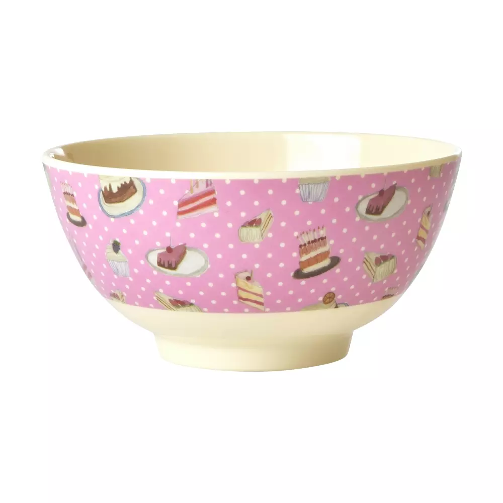 Melaminbolle Sweet Cake D15, 5708315250794, MELBW-SWCA, Kjøkken, Melamin- & Treservise, Rice, Melamine Bowl with Sweet Cake Print - Medium - 700 ml